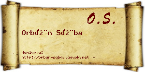 Orbán Sába névjegykártya