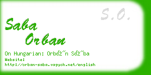 saba orban business card